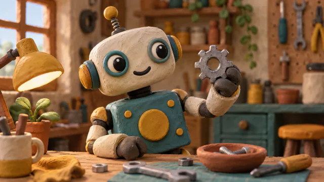 Amostra de estilo visual em massinha stop-motion.