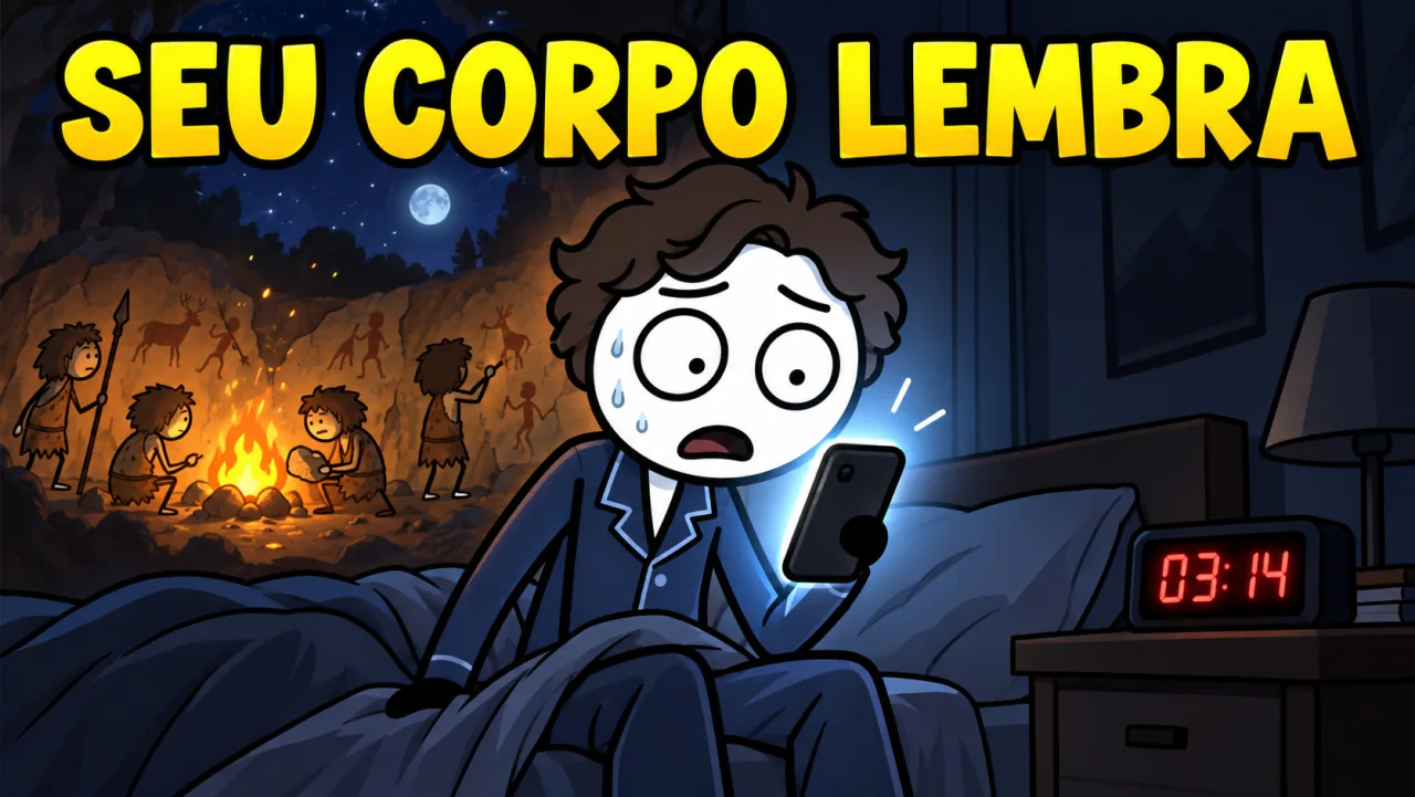 Capa ilustrada do vídeo sobre acordar às três horas da manhã.
